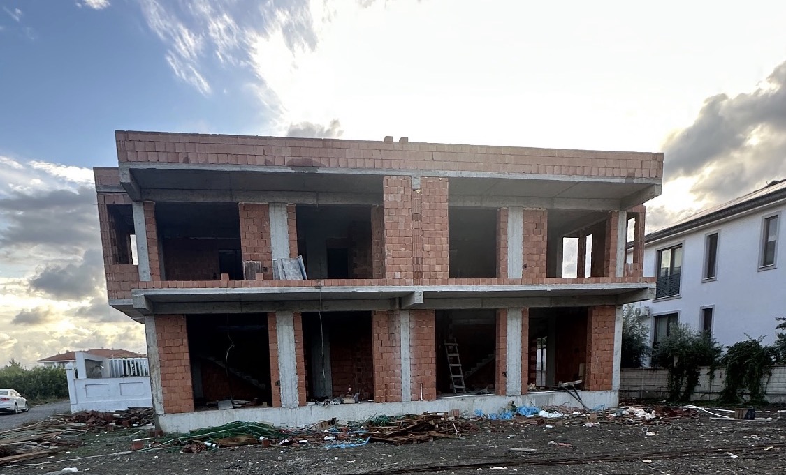 Actual construction progress of Dalaman twin villas in October 2026
